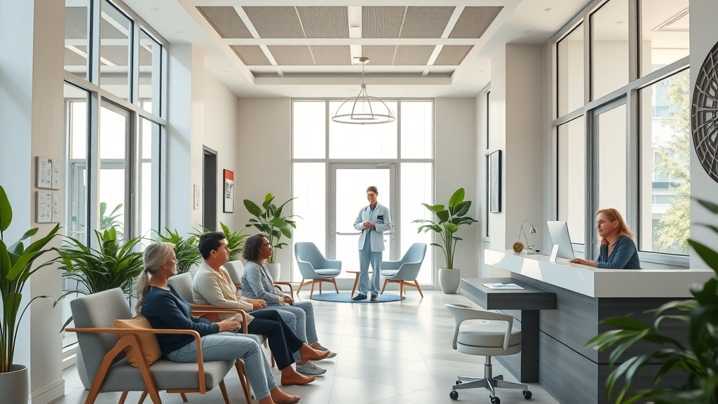 inviting modern medical clinic lobby offering ozone therapy near Norcross, GA