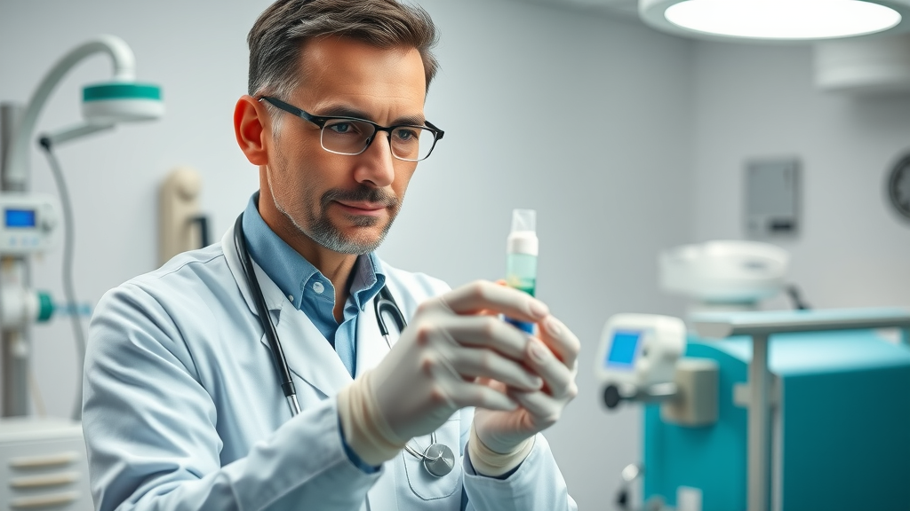 medical practitioner preparing ozone therapy equipment near Norcross, GA
